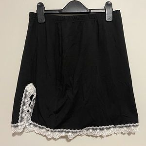 Black skirt with white lace